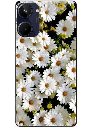 Силіконовий чохол бампер для realme 10 з малюнком ромашки квіти