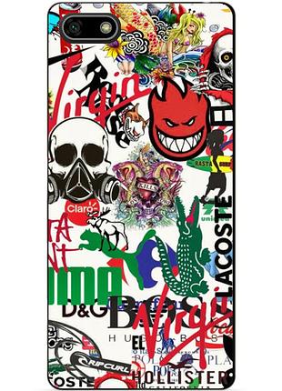 Силиконовый бампер чехол для huawei y5 prime 2018 с рисунком puma