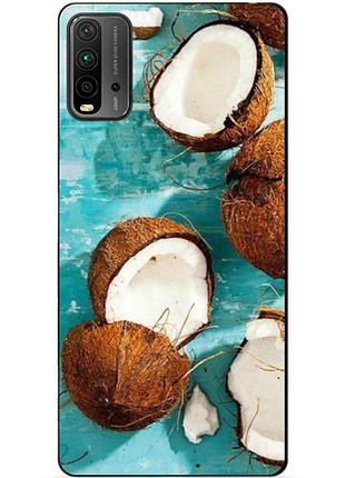 Силиконовый бампер чехол для xiaomi redmi 9t с рисунком кокосы