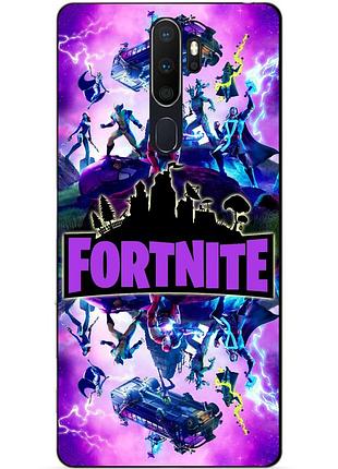 Силиконовый бампер чехол для oppo a5 2020 с рисунком fortnite marvel