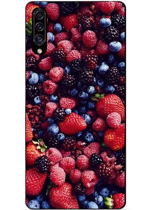 Силиконовый чехол бампер для samsung a30s 2019 galaxy a307f с рисунком ягоды