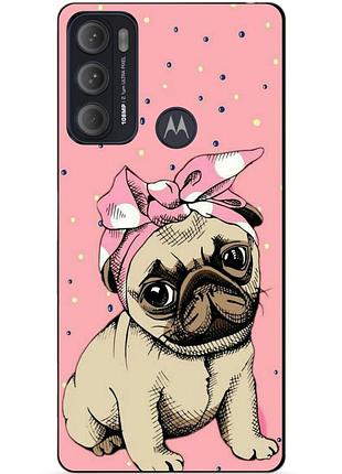 Силіконовий чохол бампер для motorola moto g60 з малюнком мопс