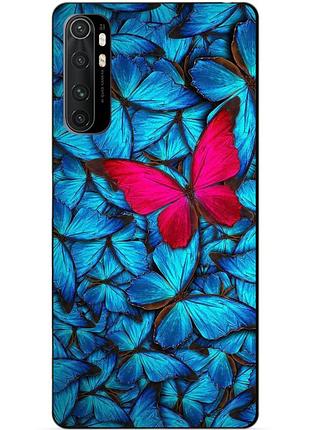 Силіконовий бампер чохол для xiaomi mi note 10 lite з малюнком метелики