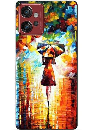 Силіконовий чохол бампер для motorola moto g32 з малюнком прогулянка