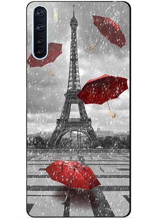 Силіконовий бампер чохол для oppo a91 з малюнком дощ у парижі