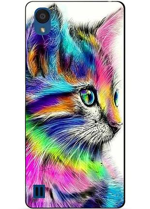 Силиконовый бампер чехол для zte blade a5 с рисунком акварельный кот