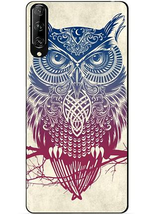 Силіконовий чохол бампер для huawei p smart pro з малюнком сова