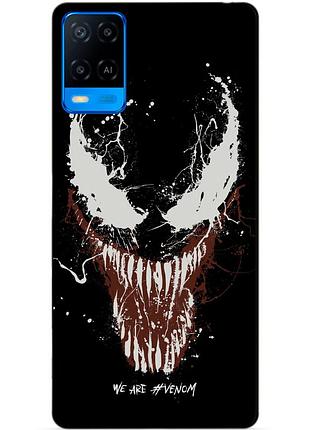 Силиконовый бампер чехол для oppo a54 с рисунком веном