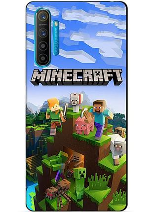 Силиконовый чехол бампер для realme x2 с рисунком minecraft
