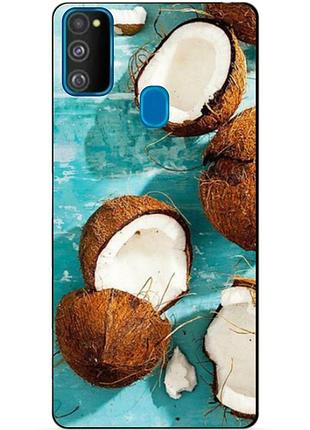 Силіконовий бампер чохол для samsung m21 galaxy m215f з малюнком кокоси