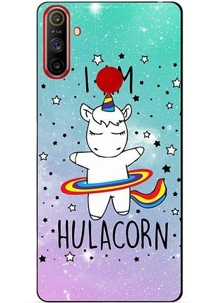 Силиконовый чехол бампер для realme c3 с рисунком единорог