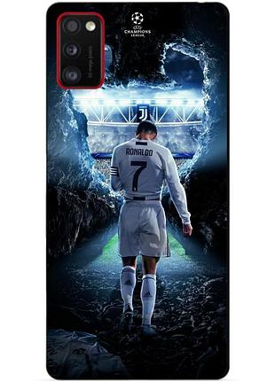 Силиконовый бампер чехол для samsung a41 galaxy a415f с рисунком ronaldo