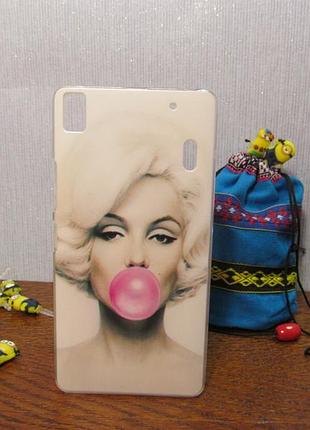 Пластиковий бампер чохол з малюнком для lenovo a7000 k3 note монро