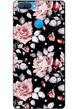 Силиконовый бампер чехол для oppo a12 a5s с рисунком розы