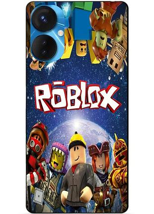 Силиконовый бампер чехол для tecno spark 9 pro с рисунком роблокс roblox