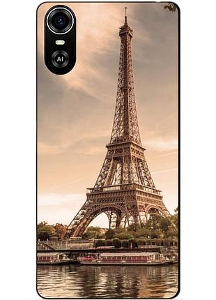Силіконовий бампер чохол для zte blade a31 plus з малюнком ейфелева вежа