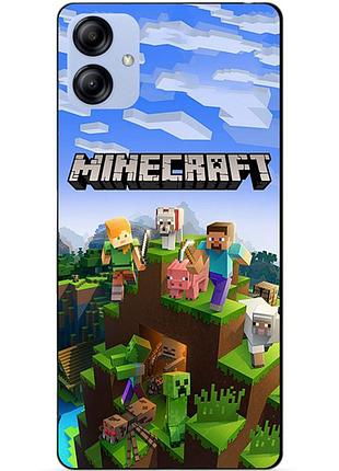 Силіконовий бампер чохол для samsung a04e з малюнком minecraft