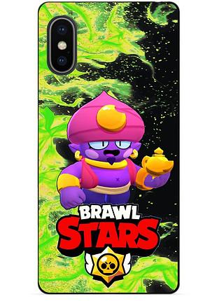Силиконовый чехол бампер для iphone xs с героем бравл джин