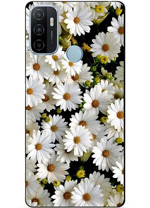 Силіконовий бампер чохол для oppo a53 з малюнком ромашки