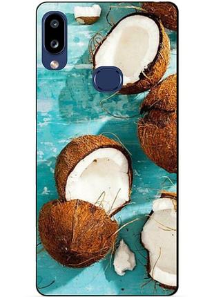 Силиконовый бампер чехол для samsung a10s 2019 galaxy a107f с рисунком кокосы