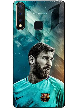 Силиконовый бампер чехол для vivo y19 с рисунком messi leo