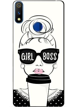 Силиконовый чехол бампер для realme 3 pro с рисунком girl boss