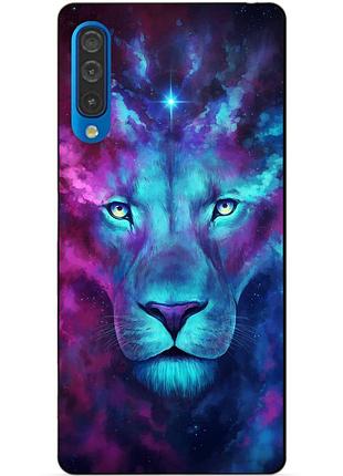 Бампер силиконовый чехол для samsung a50 с рисунком космический лев