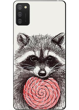 Силіконовий бампер чохол для samsung a02s з малюнком єнот