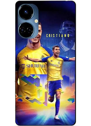 Силіконовий бампер чохол для tecno camon 19/19 pro з малюнком роналдо аль наср ronaldo