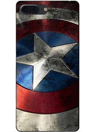 Силиконовый чехол бампер для iphone 7 plus с рисунком капитан америка супергерой marvel