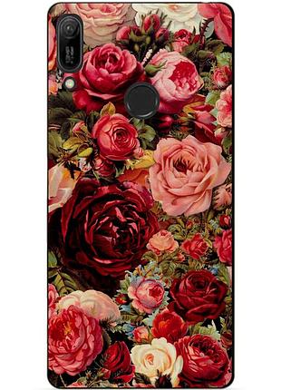 Бампер силіконовий чохол для huawei y6 prime 2019 з малюнком червоні троянди