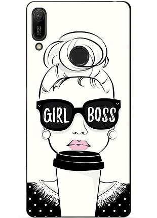 Бампер силиконовый чехол для huawei y6 prime 2019 с рисунком girl boss