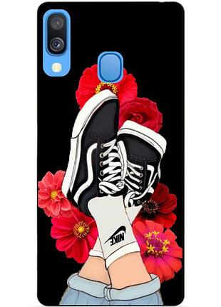 Силиконовый чехол для samsung a40 с рисунком кеды