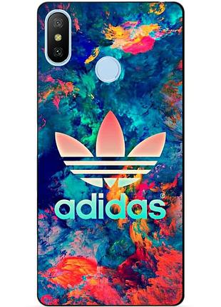 Силиконовый бампер чехол для xiaomi mi a2 lite с рисунком адидас