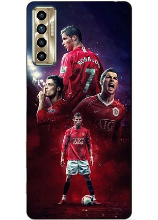 Силіконовий бампер чохол для tecno camon 17p з малюнком ronaldo mu