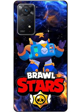 Силиконовый бампер чехол для xiaomi redmi note 11 pro силовая лига космический бравл герои вольт