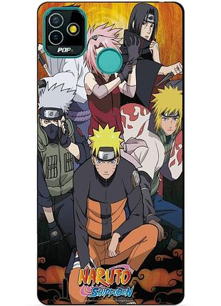 Силиконовый бампер чехол для tecno pop 5 (bd2) с рисунком naruto аниме