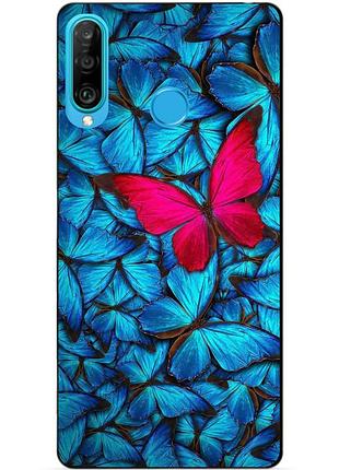 Силіконовий бампер чохол для huawei p30 lite з малюнком метелики
