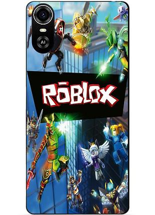 Силиконовый бампер чехол для zte blade a31 plus с картинкой roblox