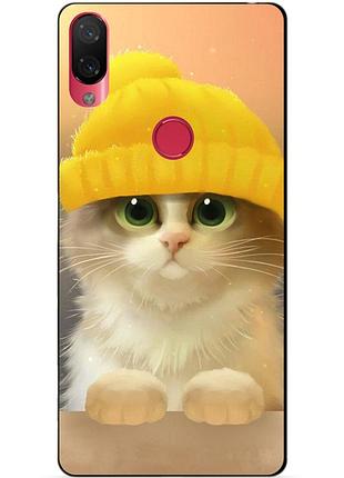 Силиконовый чехол для xiaomi mi play с рисунком котик в шапке