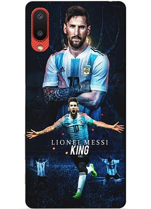 Силиконовый бампер чехол для samsung a02 galaxy a022 с рисунком messi аргентина