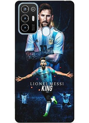 Силиконовый бампер чехол для zte blade a52 с рисунком messi аргентина