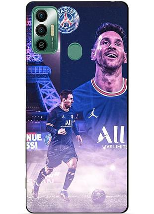 Силіконовий бампер чохол для tecno spark 7 з малюнком messi psg