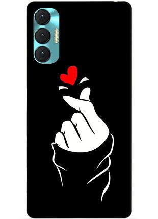 Силиконовый бампер чехол для tecno spark 8p с рисунком знак любви