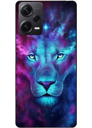 Силиконовый бампер чехол для xiaomi redmi note 12 pro plus с рисунком космический лев