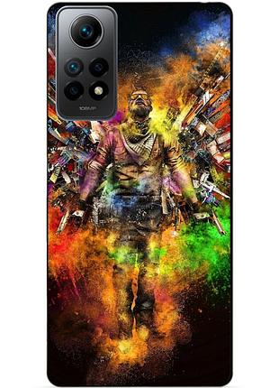 Силиконовый бампер чехол для xiaomi redmi note 12 pro с рисунком воин