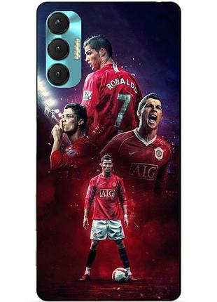 Силиконовий бампер чохол для tecno spark 8p з картинкою ronaldo mu