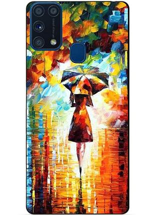 Силиконовый бампер чехол для samsung m31 galaxy m315f с рисунком прогулка