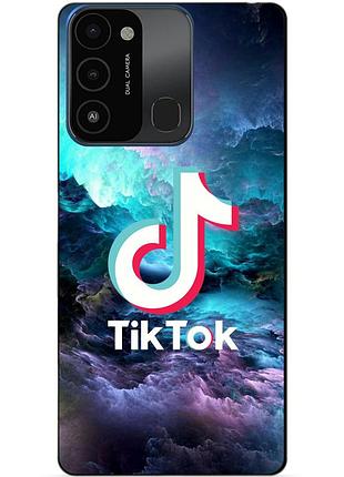 Силіконовий бампер чохол для tecno spark go 2022/spark 8c з малюнком tik tok