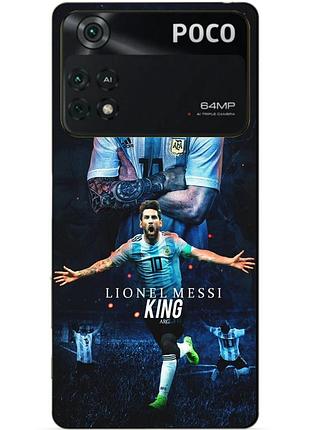Силиконовый бампер чехол для xiaomi poco m4 pro 4g с рисунком messi аргентина